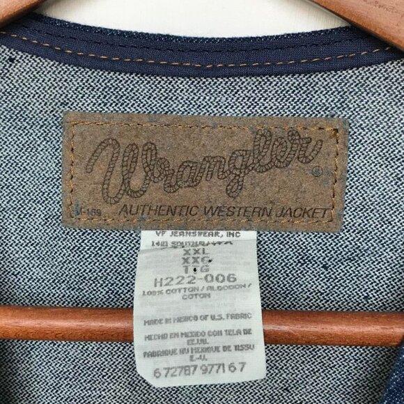 Vintage Wrangler Trucker Vest Mens Size XXL Blue Denim Jean Sleeveless Cowboy - Picture 3 of 8